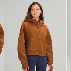 Lululemon Scuba Oversized 1/2 Zip Hoodie XS/S Copper Brown